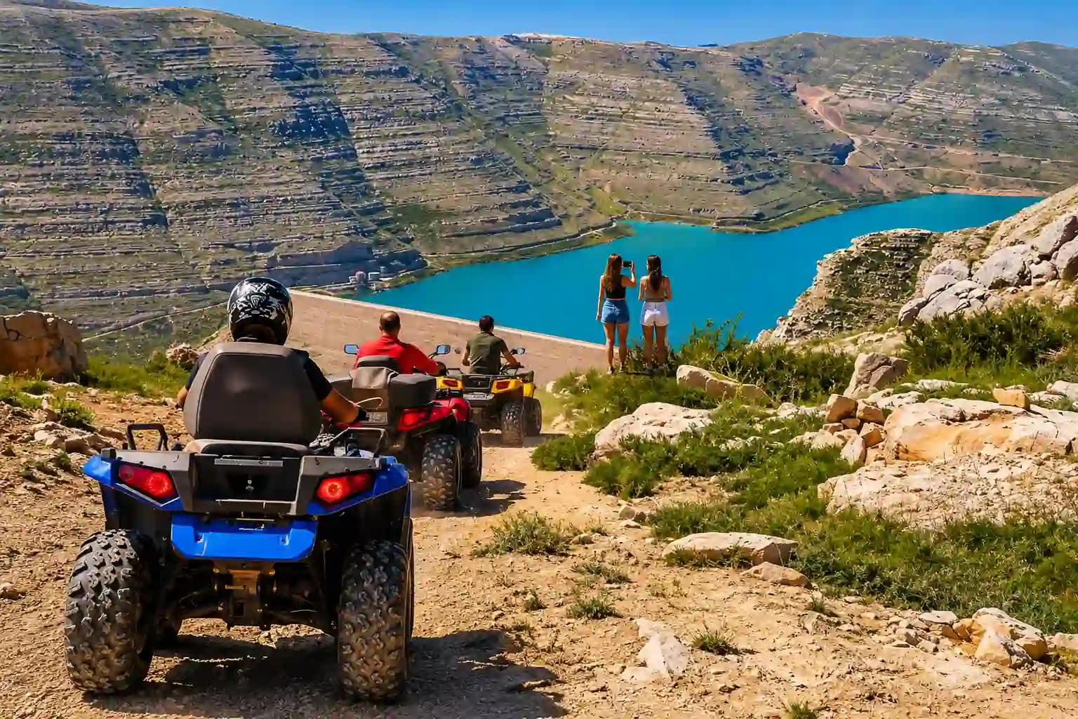Riding an ATV on a mountain trail in Lebanon