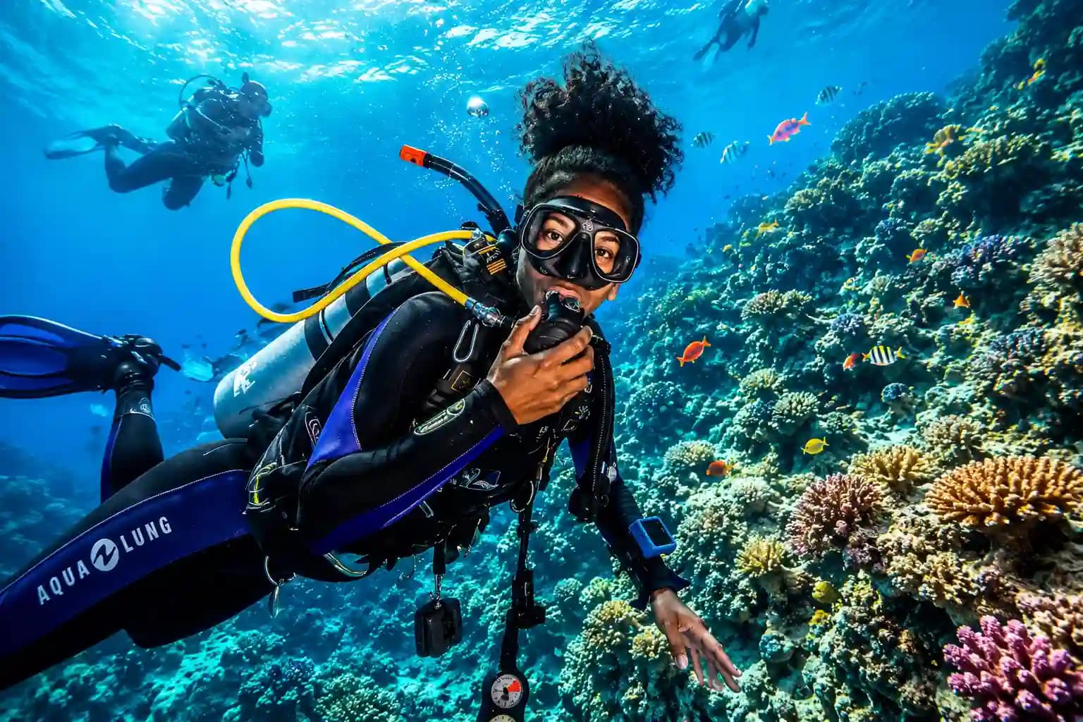 Scuba diving in the Mediterranean off Beirut, Lebanon